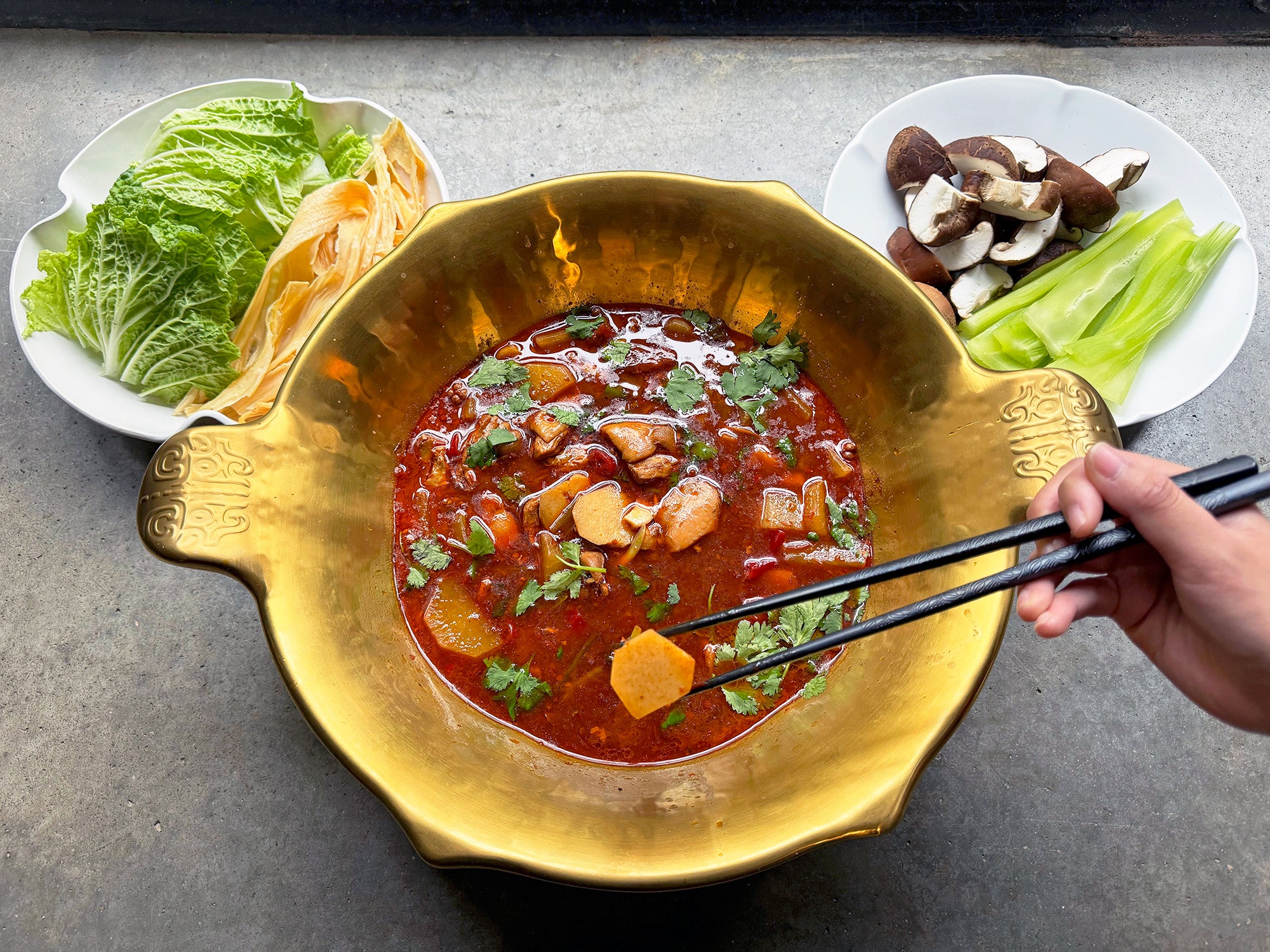 Spicy Chicken Braise served hotpot style