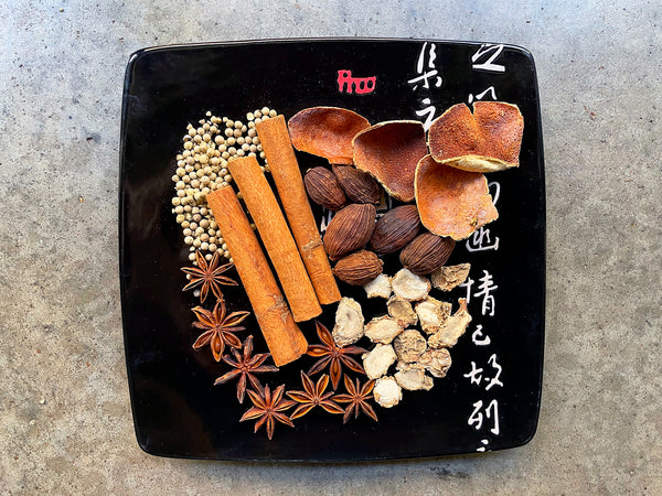 January 2024 Aged Mandarin Peel Asian Chocolates The Mala Market   Chinese Spices On Plate 2 600x 