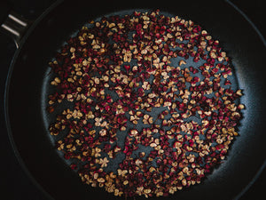 Sichuan pepper in a pan