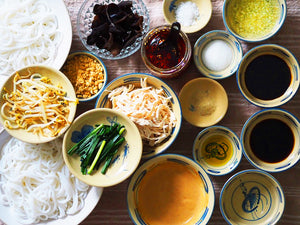 Ingredients for cold Yunnan rice noodles
