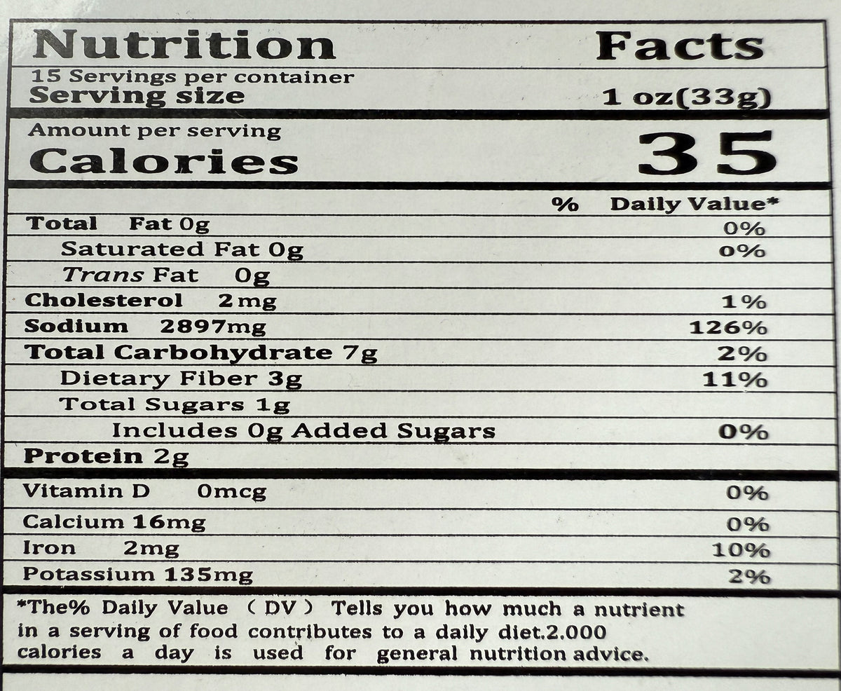Nutrition facts