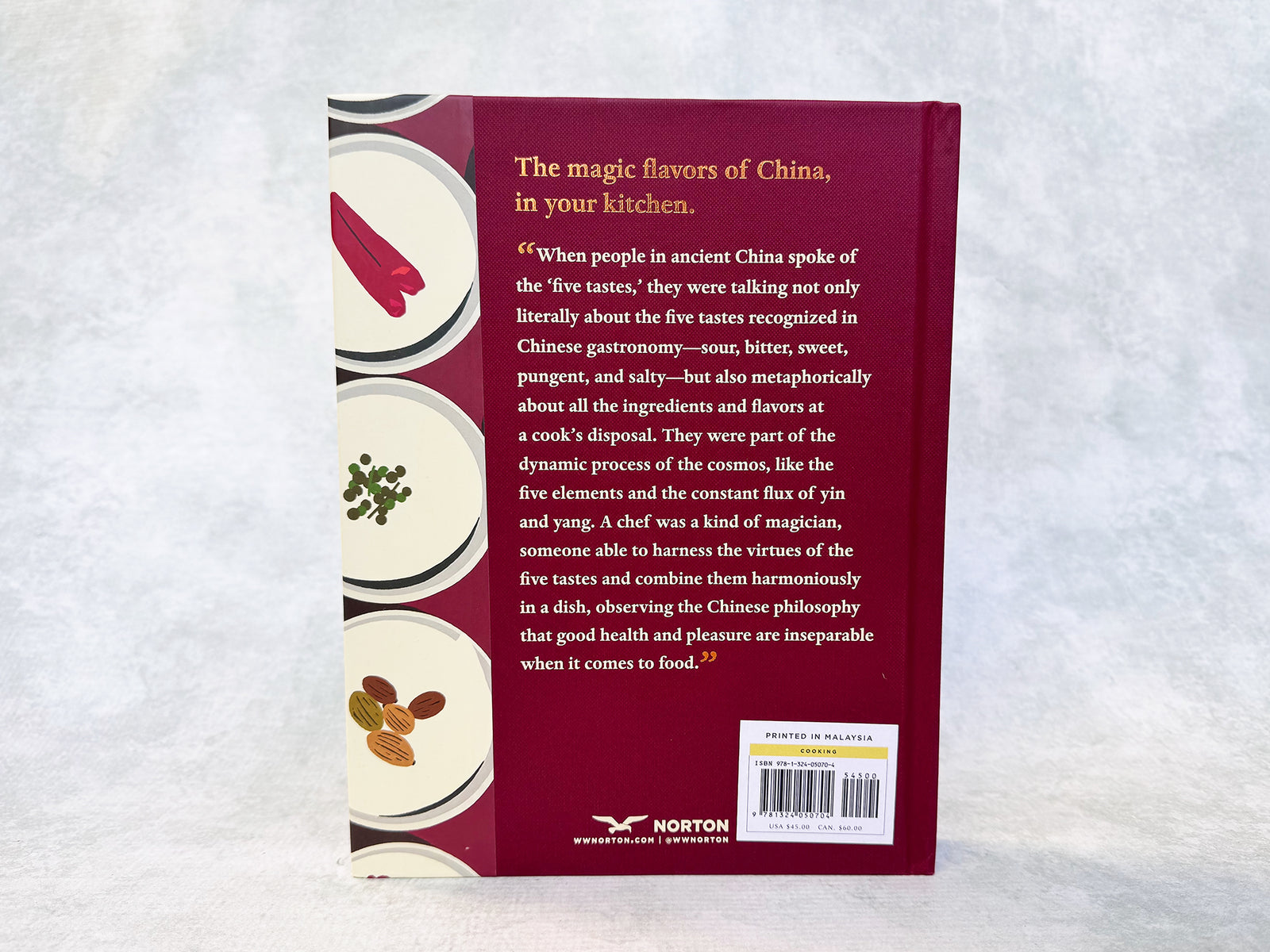 Five Tastes cookbook back cover