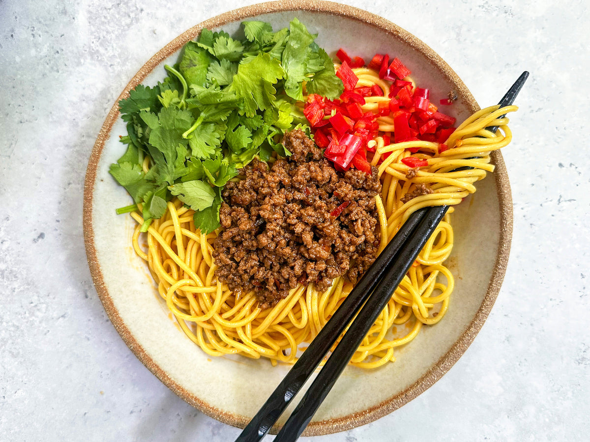 Fresh chili beef noodles from Yibin, Sichuan