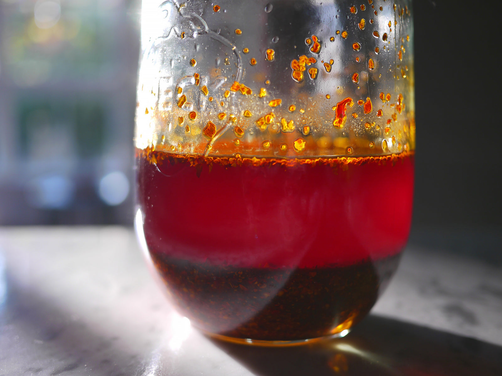 A jar of chili oil 