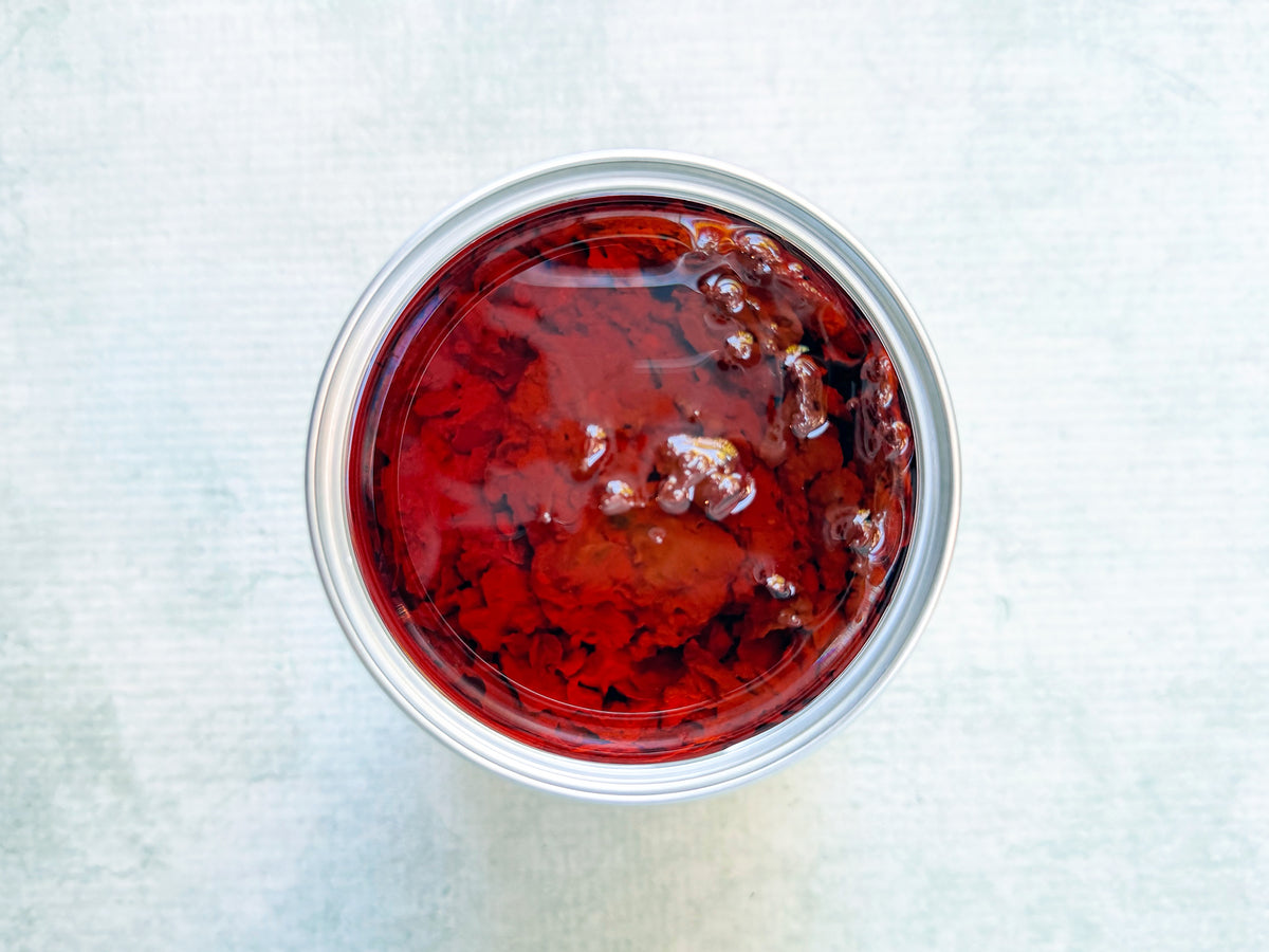 red-oil douban with the top off the jar