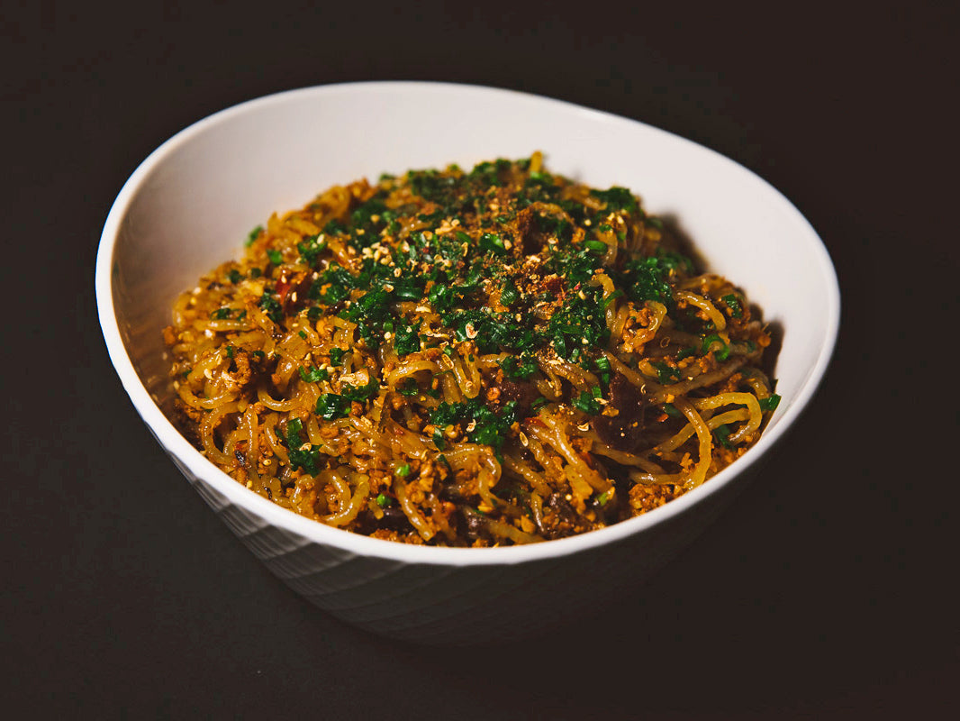 Sichuan sweet potato noodles with ground pork