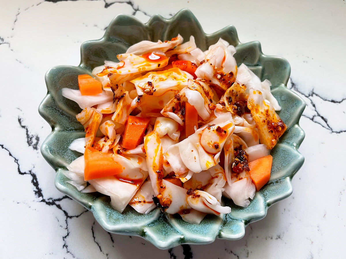 Pickled cabbage and chili oil