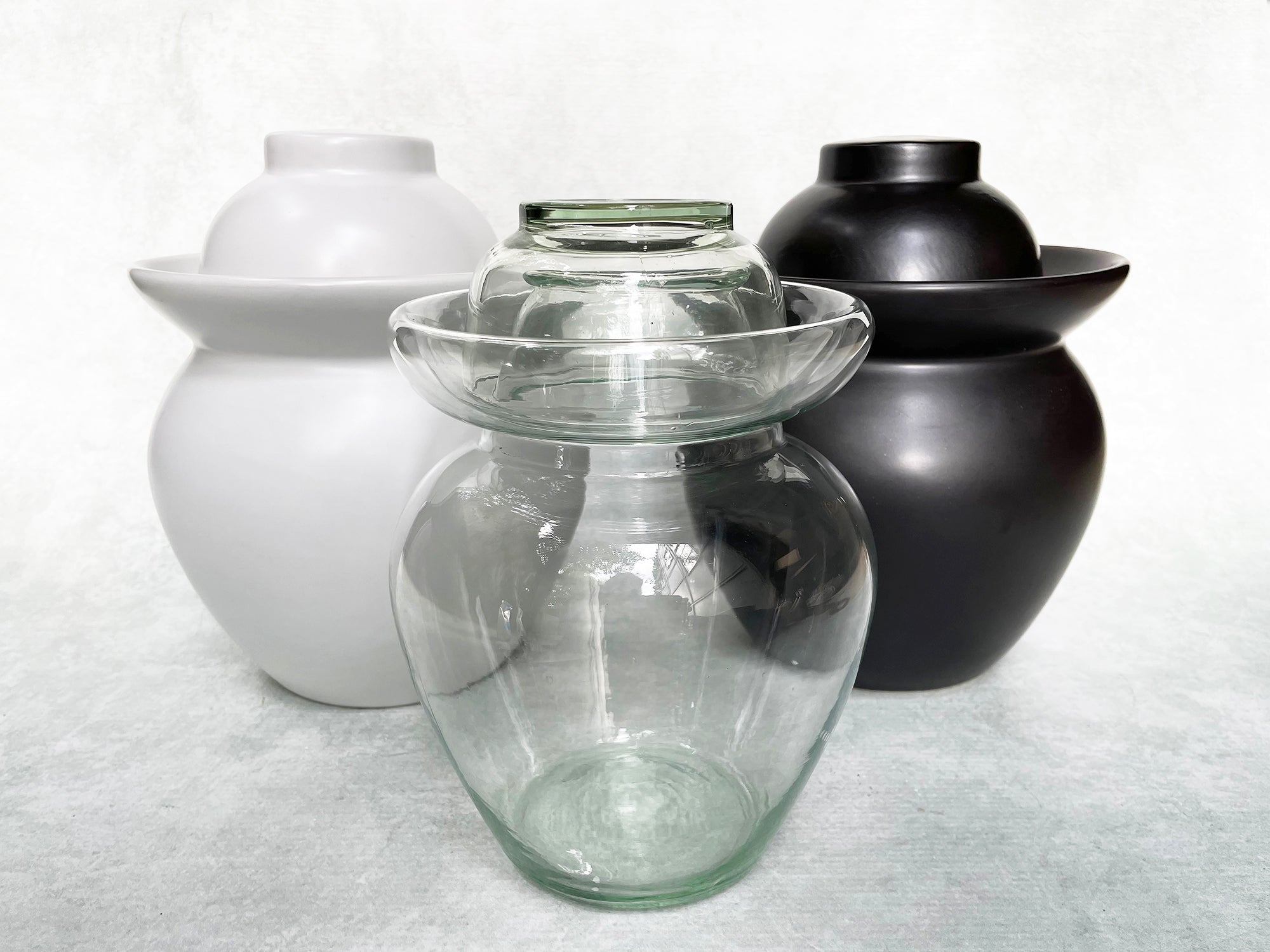 Glass and ceramic Chinese pickles jars