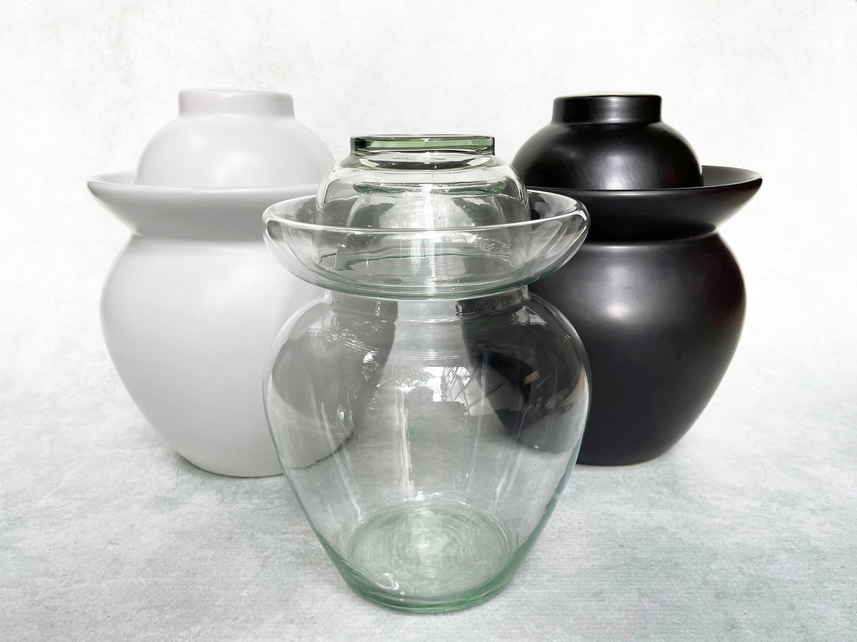 glass and ceramic Chinese pickling jars