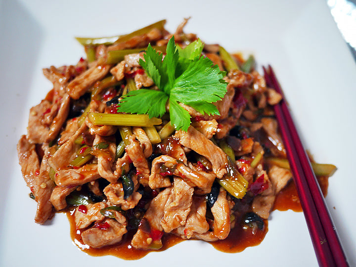 Yuxiang pork, or pork with garlic sauce