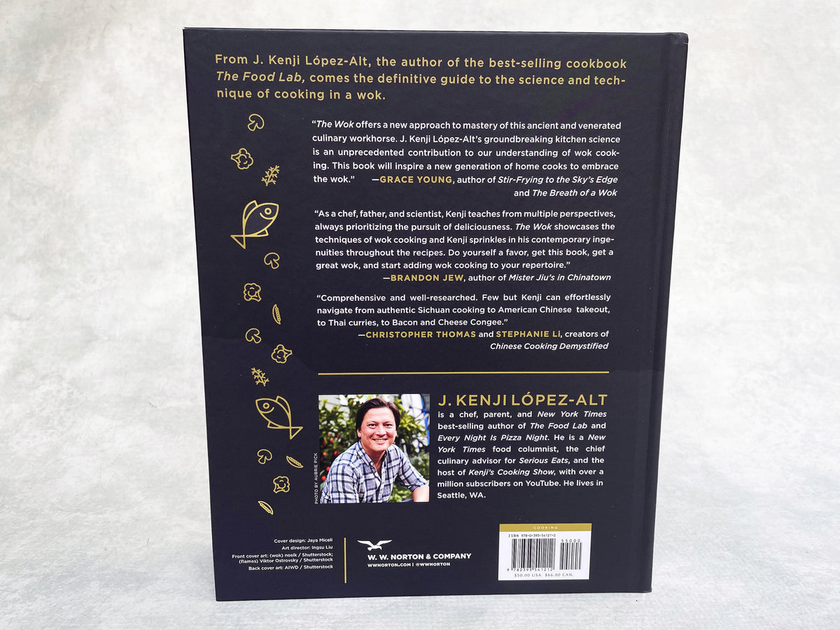 the back cover of The Wok cookbook by J Kenji Lopez-Alt, showing author photo