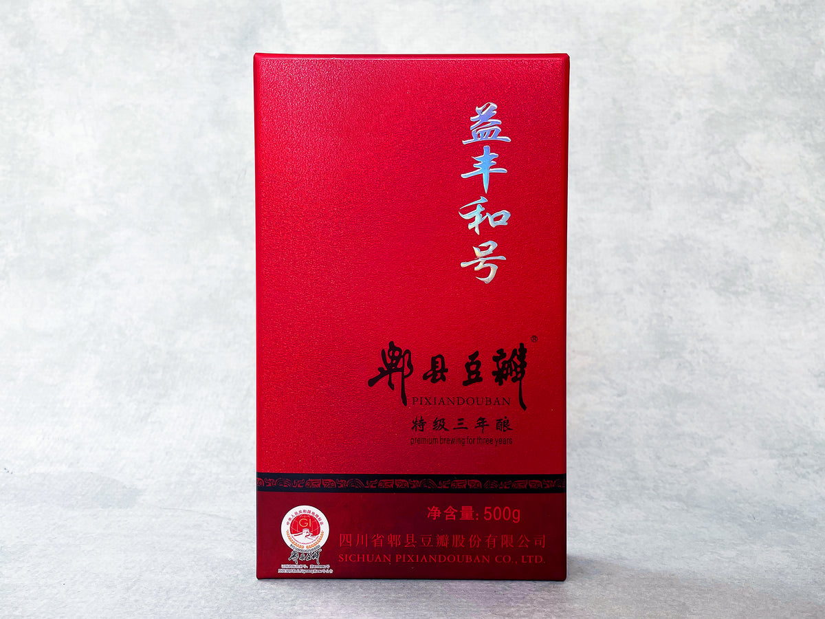3 Year Pixian Doubanjiang packaged in a red box with Chinese characters